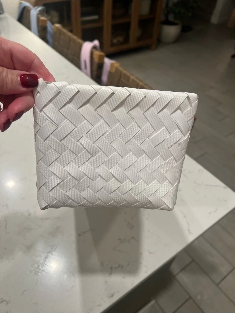 White Woven 3-Compartment Organizer
